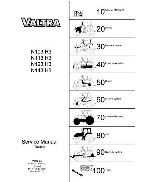 VALTRA-39223211 Valtra N103 / N113 / N123 / N143 tractor service manual