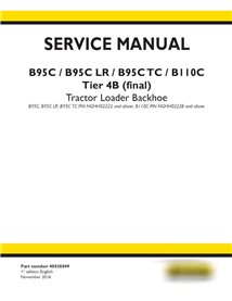 New Holland B95C / B95C LR / B95C TC / B110C Tier 4B backhoe loader service manual