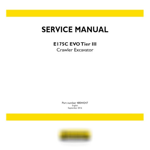Manual de serviço da escavadeira de esteira New Holland E175C EVO Tier III