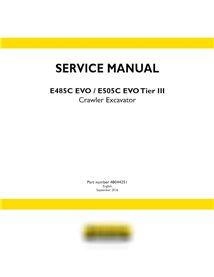 Manual de serviço da escavadeira de esteira New Holland E485C EVO / E505C EVO Tier III