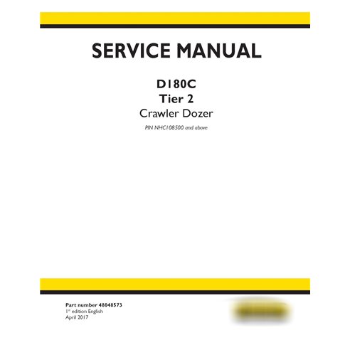 New Holland D180C Tier 2 crawler dozer service manual