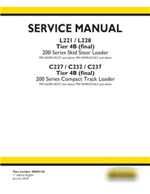 Manuel d'entretien des chargeuses compactes New Holland L221 / L228 / C227 / C232 / C237 Tier 4B
