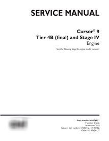 New Holland Cursor 9 Tier 4B and Stage IV engine service manual