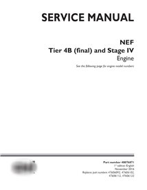 New Holland NEF Tier 4B and Stage IV engine service manual