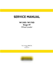 Manual de servicio del cargador de ruedas New Holland W130D / W170D Stage IV