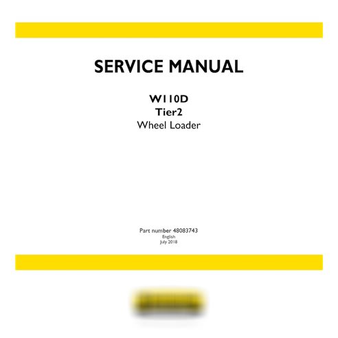 New Holland W110D Tier2 wheel loader service manual