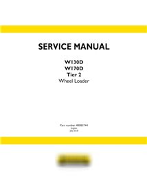 Manual de serviço da carregadeira de rodas New Holland W130D / W170D Tier 2