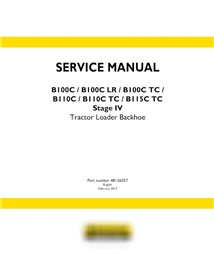 Manual de servicio de la retroexcavadora New Holland B100C / B100C LR / B100C TC / B110C / B110C TC / B115C TC Stage IV