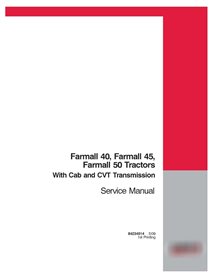 Manuel d'entretien du tracteur compact Case IH Farmall 40, 45, 50 CVT PDF