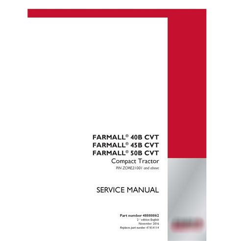 Case IH Farmall 40B, 45B, 50B CVT compact tractor pdf service manual