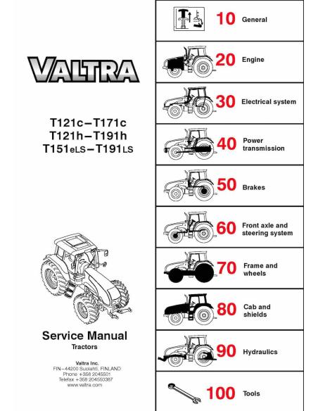 VALTRA-39235211 Manuel d'entretien du tracteur Valtra T121c - T171c, T121h - 191h, T151LS - T191LS