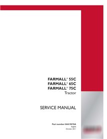 Manuel d'entretien du tracteur Case IH Farmall 55C, 65C, 75C PDF