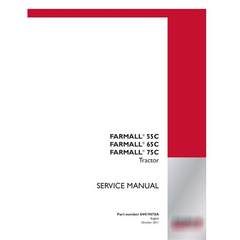 Manual de serviço em pdf do trator Case IH Farmall 55C, 65C, 75C