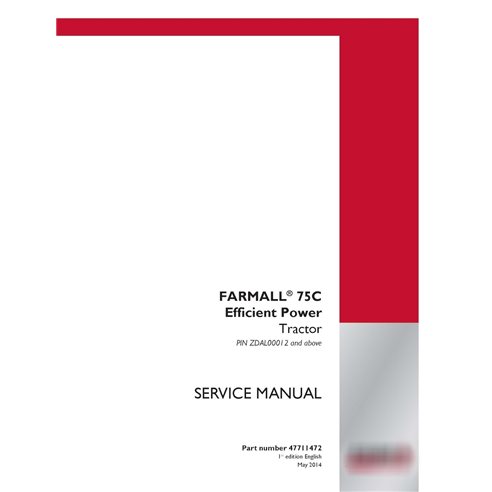 Case IH Farmall 65C, 75C, 85C, 95C tractor pdf service manual