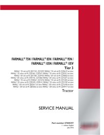 Manual de serviço em pdf do trator Case IH Farmall 75N, 85N, 95N, 105N, 105V Tier 3