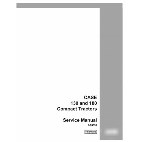 Manuel de service PDF du tracteur compact Case IH 130, 180