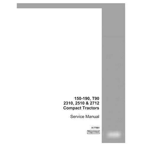 Case IH 150 - 190, T90, 2310, 2510, 2712 compact tractor pdf service manual 