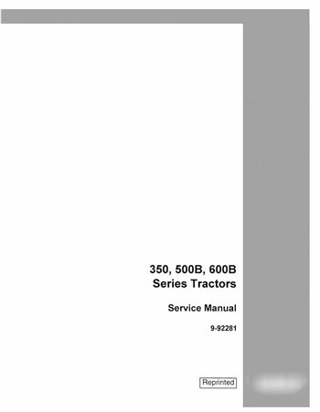 Manual de serviço em pdf do trator Case IH 350. 500B, 600B
