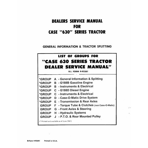Manual de serviço pdf do trator Case IH 630