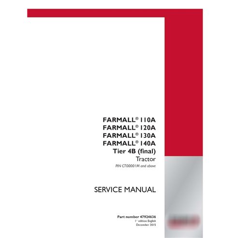 Case IH Farmall 110A, 120A, 130A, 140A Tier 4B  tractor pdf service manual 