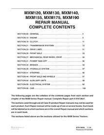 Case IH MXM 120, 130, 140, 155, 175, 190 tractor pdf manual de reparación