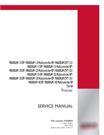 Manual de serviço em pdf Case IH MAXXUM 110 EP, 120 EP, 130 EP, 140 EP CVT Tier 4a trator