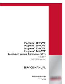 Manuel d'entretien du tracteur Case IH MAGNUM 180, 200, 220, 240 CVT PDF
