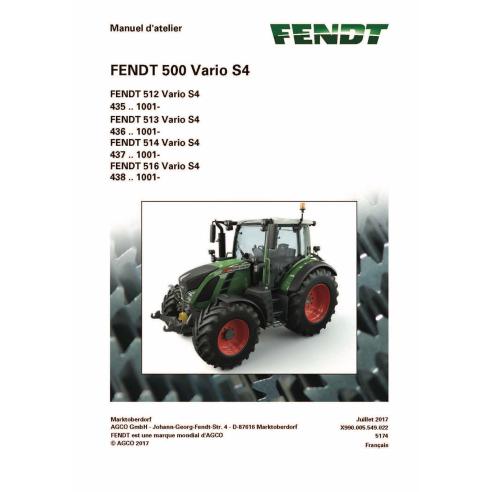 Fendt 500 Vario S4 - 512 / 513 / 514 / 516 tractor workshop service manual French - Fendt manuals - FENDT-72655392