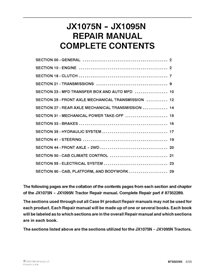Manuel de réparation PDF du tracteur Case IH JX1075N - JX1085N