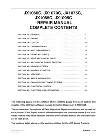 Case IH JX1060C, JX1070C, JX1075C, JX1085C, JX1095C tractor pdf manual de reparación