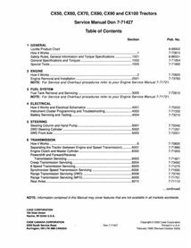 Case IH CX50, CX60, CX70, CX80, CX90, CX100 tractor pdf repair manual 