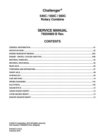 Manual de servicio de la cosechadora Challenger 540C / 550C / 560C - Challenger manuales - CHAL-79034869