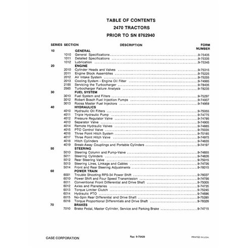 Case IH 2470 tractor pdf repair manual 