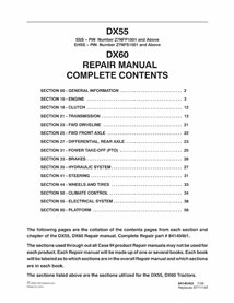 Manual de reparo pdf do trator Case IH DX55, DX60