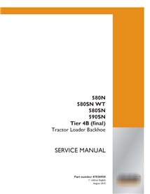 Manuel de service PDF de la chargeuse-pelleteuse Case 580N, 580SN WT, 580SN, 590SN Tier 4B