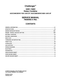 Manual de servicio de la cosechadora Challenger 540C / 560C - Challenger manuales - CHAL-79036463