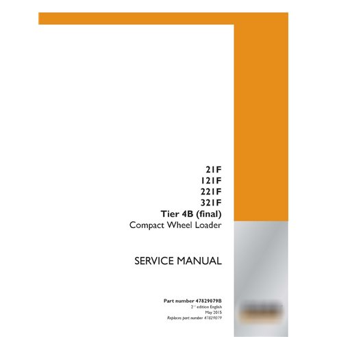 Manual de serviço em pdf da carregadeira de rodas compacta Case 21F, 121F, 221F, 321F Tier 4B
