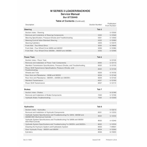 Case 580M, 580SM, 590 Super M+ Series 3 backhoe loader pdf service manual