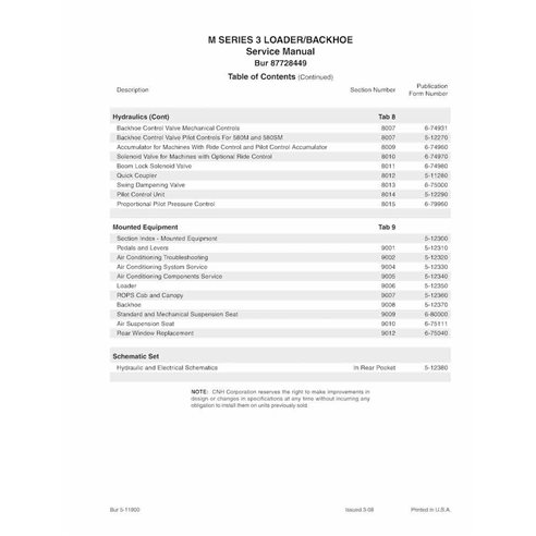 Case 580M, 580SM, 590 Super M+ Series 3 backhoe loader pdf service manual