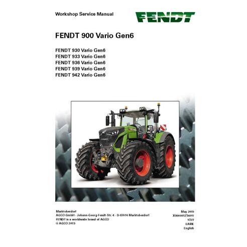 Manual de servicio del taller del tractor Fendt 930/933/936/939/942 GEN6 - Fendt manuales - FENDT-72649811