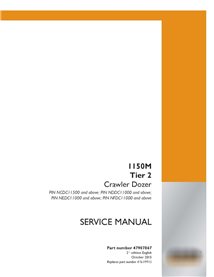 Manual de serviço em PDF Case 1150M Tier 2 PIN NDDC11000 + bulldozer de esteira