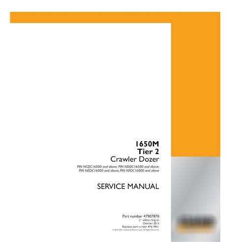 Case 1650M Tier 2 PIN NDDC16500+ crawler dozer pdf service manual 