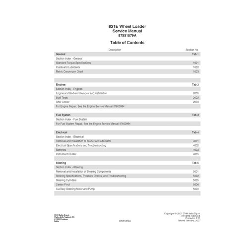 Case 821E  wheel loader pdf repair manual 