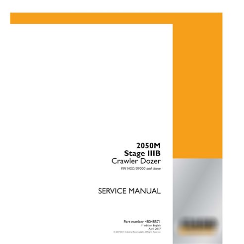 Manual de serviço em pdf Case 2050M Tier IIIB dozer de rastreador
