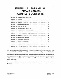 Case IH Farmall 30, 35 compact tractor pdf repair manual - Case IH manuals - CASE-84132127