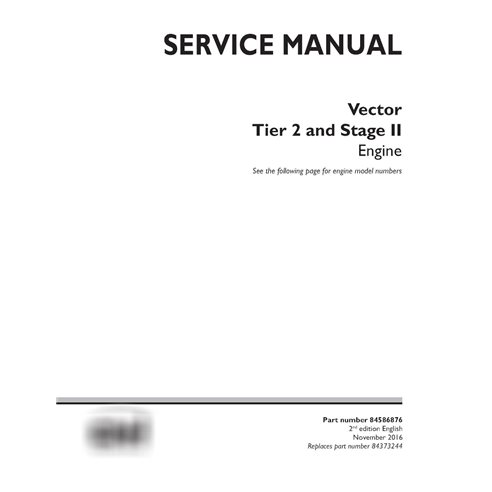 Manual de serviço em pdf do motor Case Vector Tier 2 e Estágio II