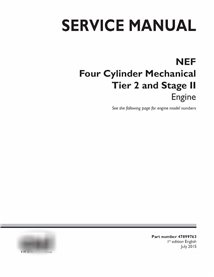 Manual de servicio pdf del motor Case NEF de cuatro cilindros mecánicos Tier 2 y Stage II