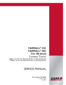 Case IH Farmall 35C, 40C Tier 4B tractor compacto manual de servicio PDF - Case IH manuales