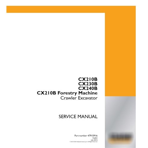 Case CX210B, CX230B, CX240B, CX210B Forestry Machine crawler excavator pdf service manual 