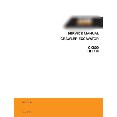 Manual de serviço em pdf da escavadeira de esteira Case CX800 Tier 3